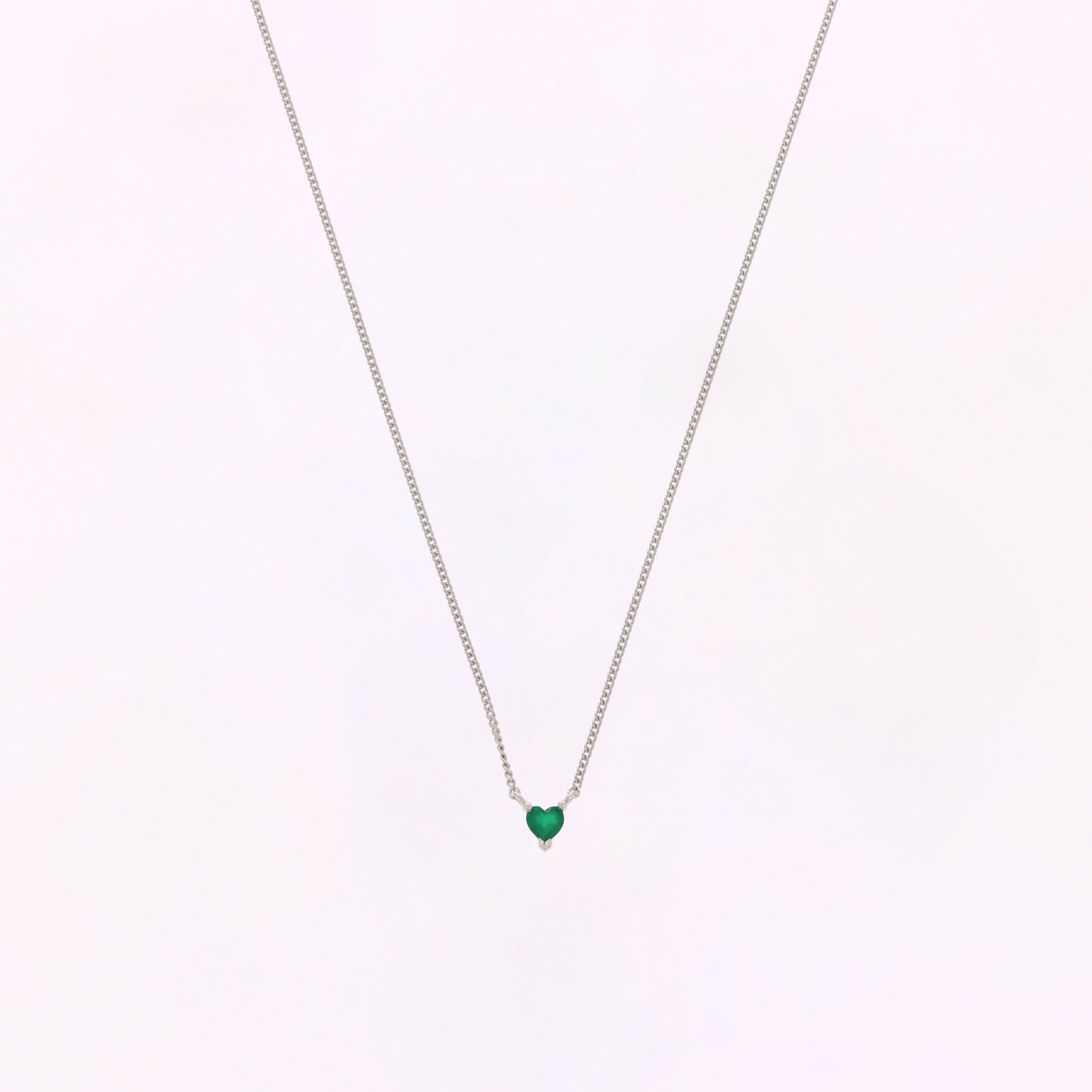 Halskette ALMA ONYX recyceltes 925er Sterling Silber, rhodiniert