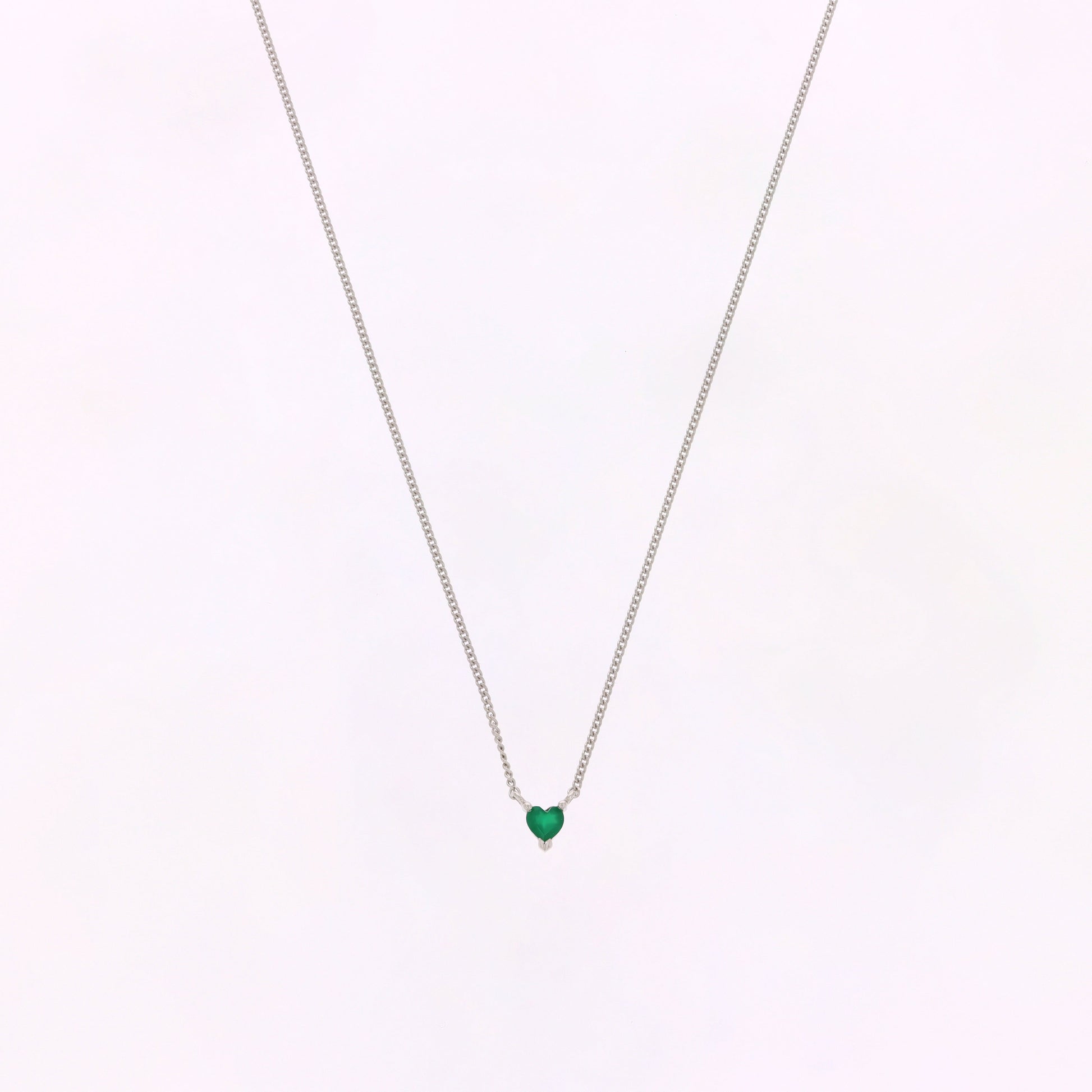 Halskette ALMA ONYX recyceltes 925er Sterling Silber, rhodiniert