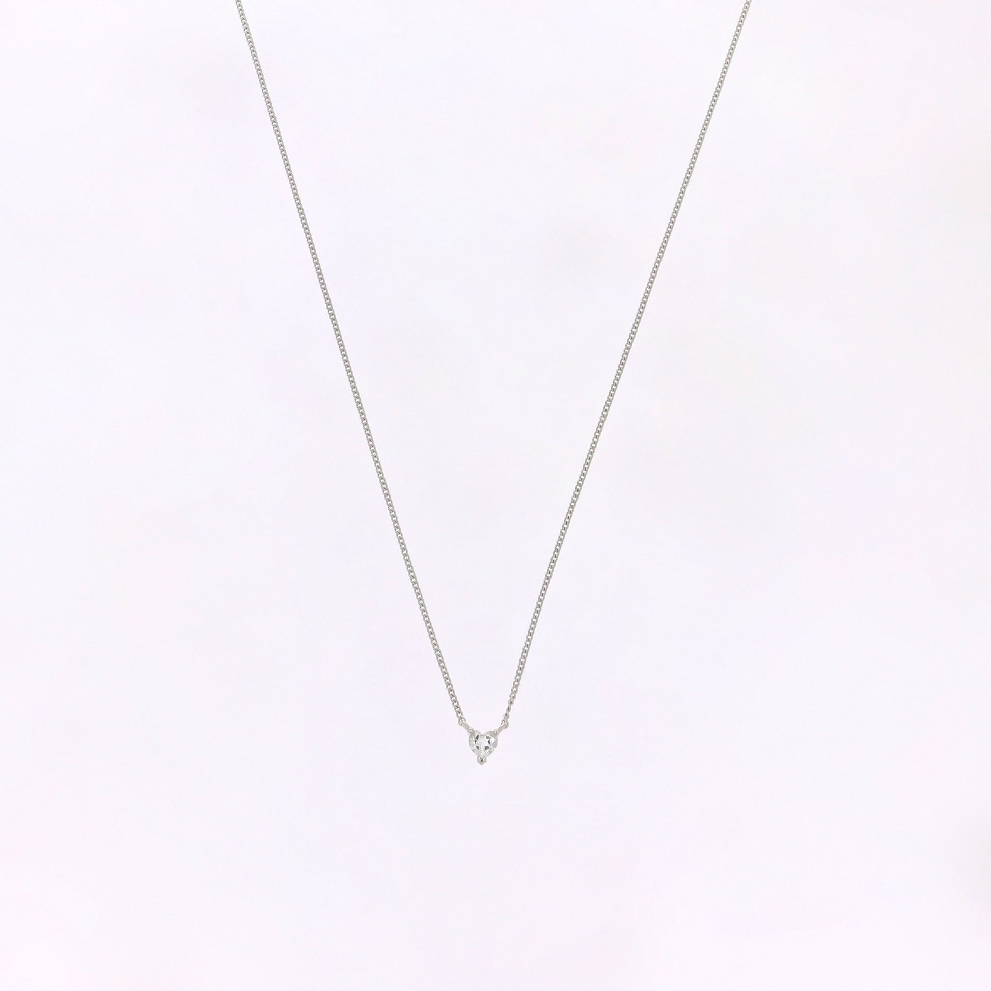 Halskette ALMA TOPAZ recyceltes 925er Sterling Silber, rhodiniert