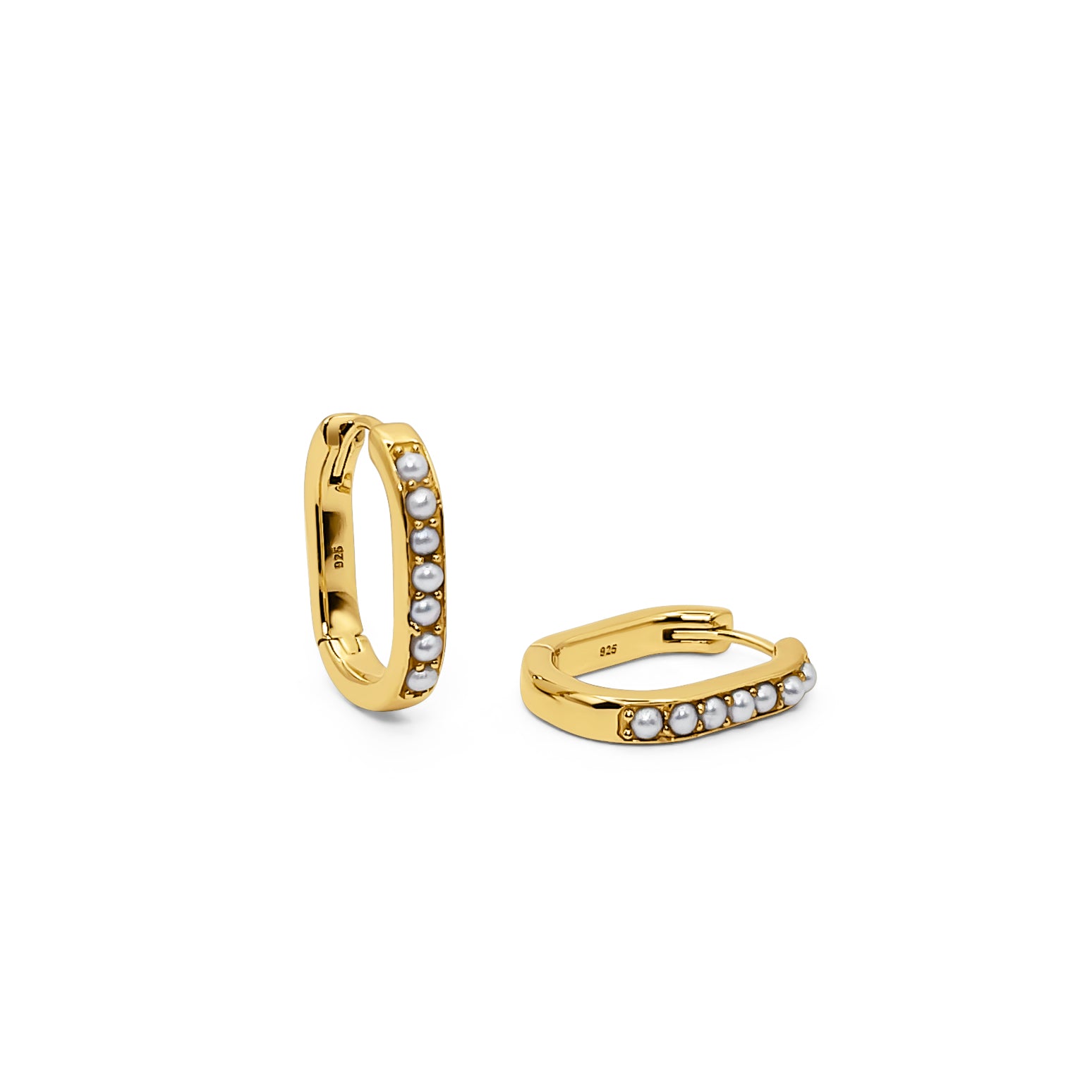 Mi Amor Pearl Hoops 18K Gold Vermeil